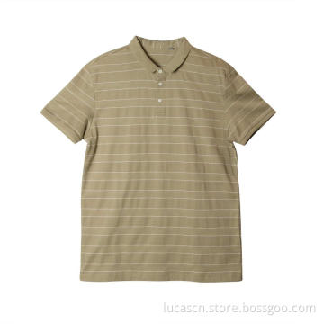 Men's Short Sleeve Strip Polo Shirt